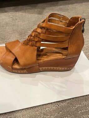 Antelope Cognac Strappy Wedge Sandal